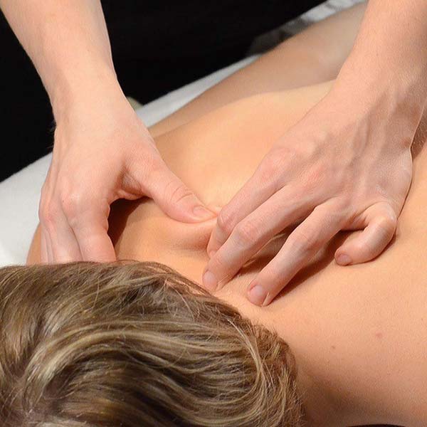 Person getting a neck massage